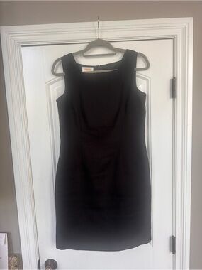 Talbots Irish Linen Classic Black Sleeveless Sheath Dress